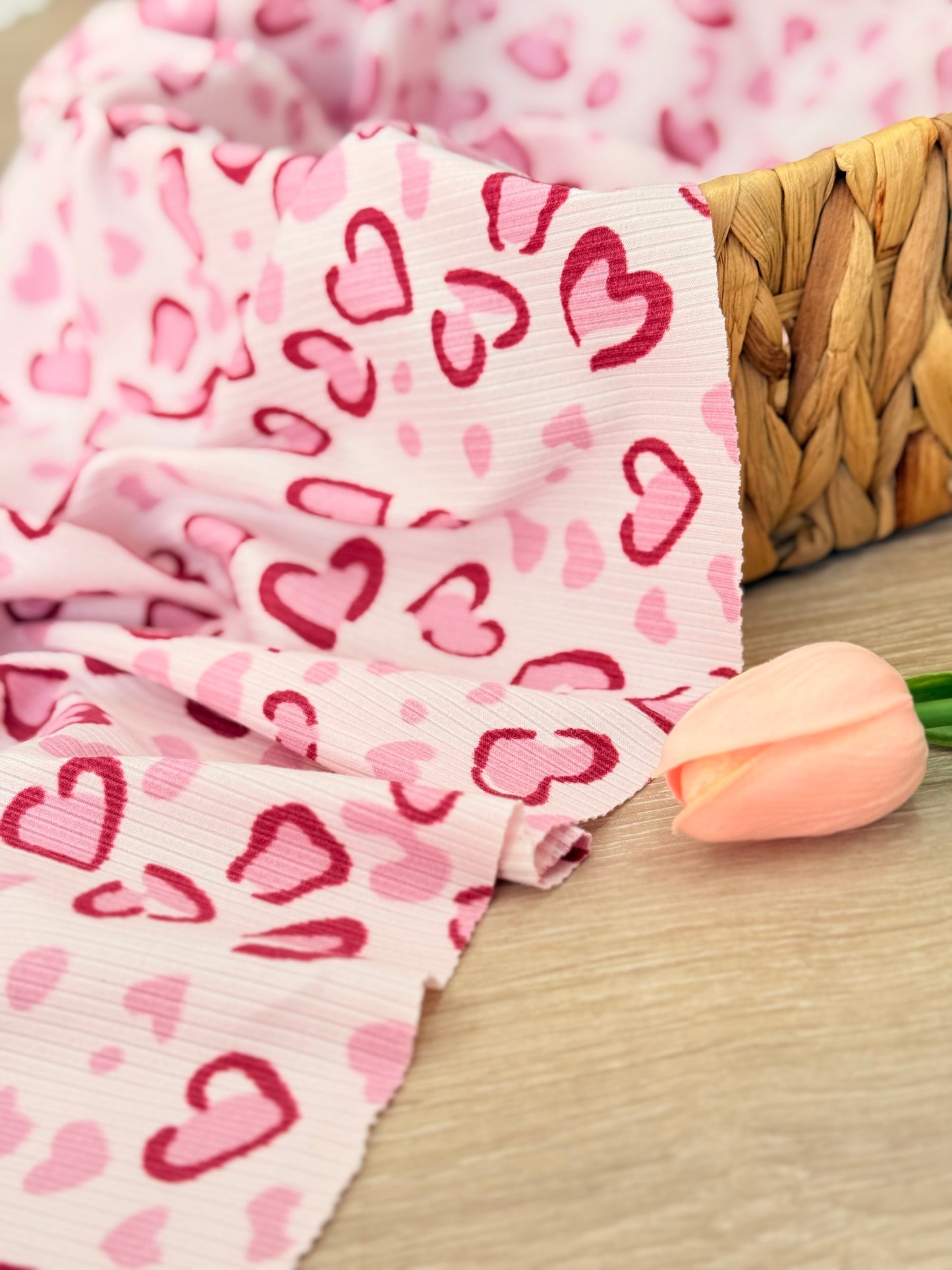 Printed Rib Blush Hearts