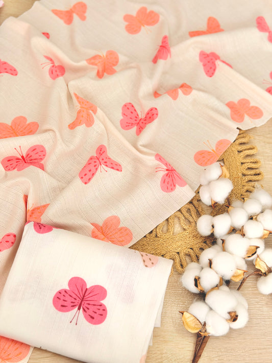 Printed Cotton Jersey Flutter Glow