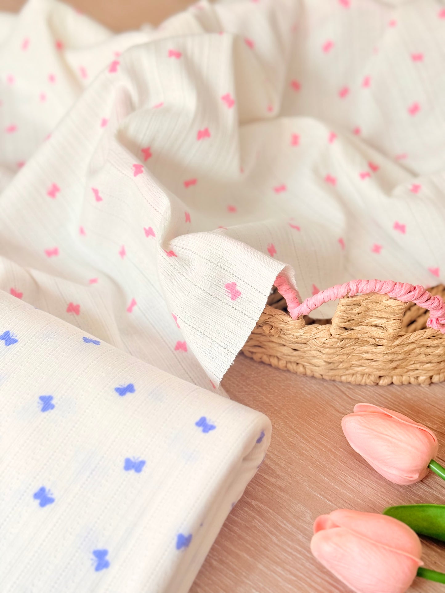 Printed Cotton Jersey Little Butterflies