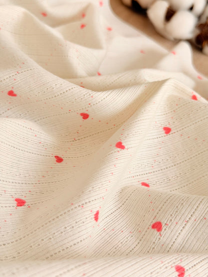 Printed Cotton Jersey Love Lines