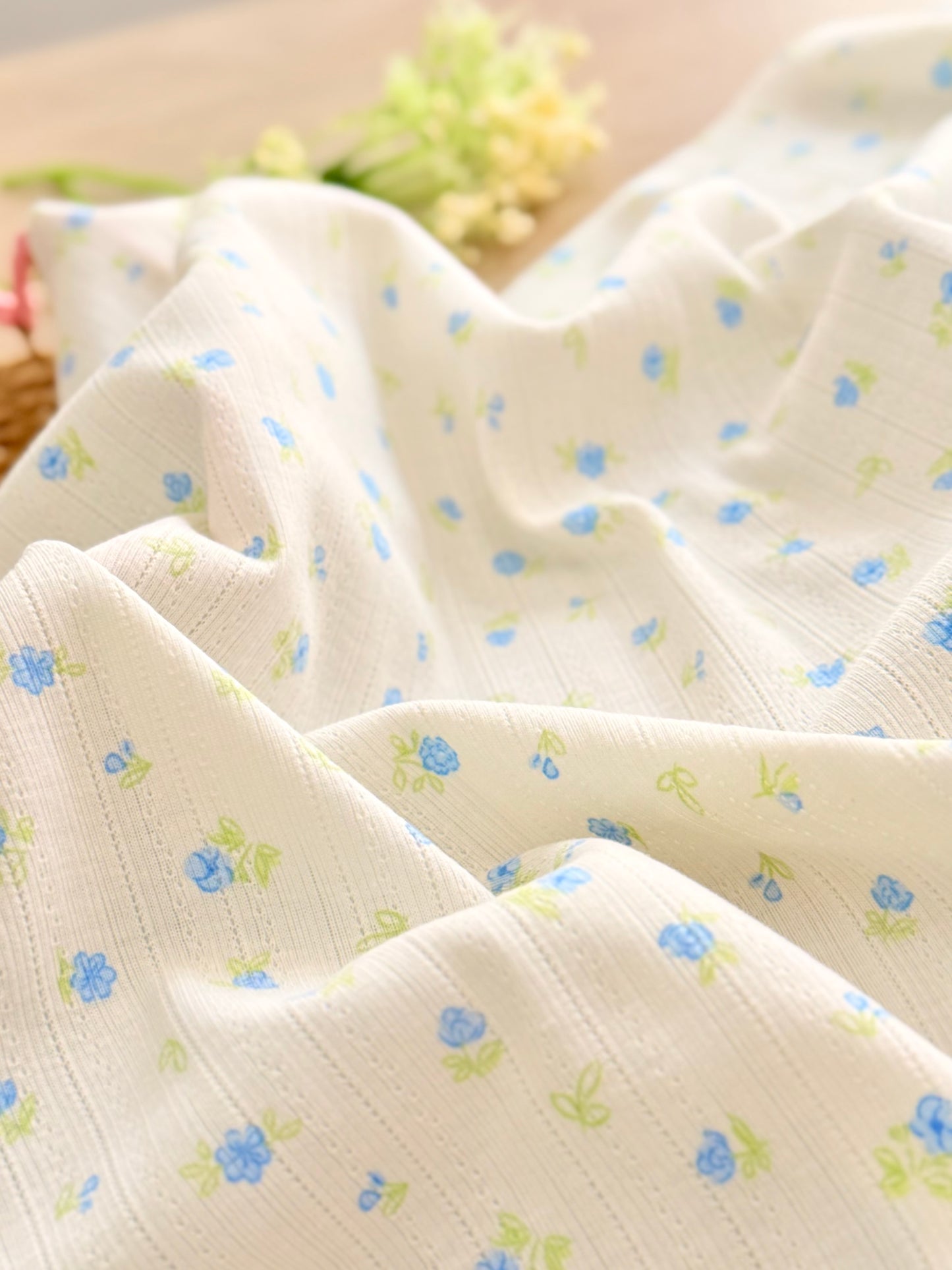 Printed Cotton Jersey Cottage Garden