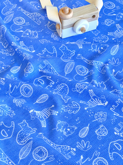 Printed Waffle Fabric Safari