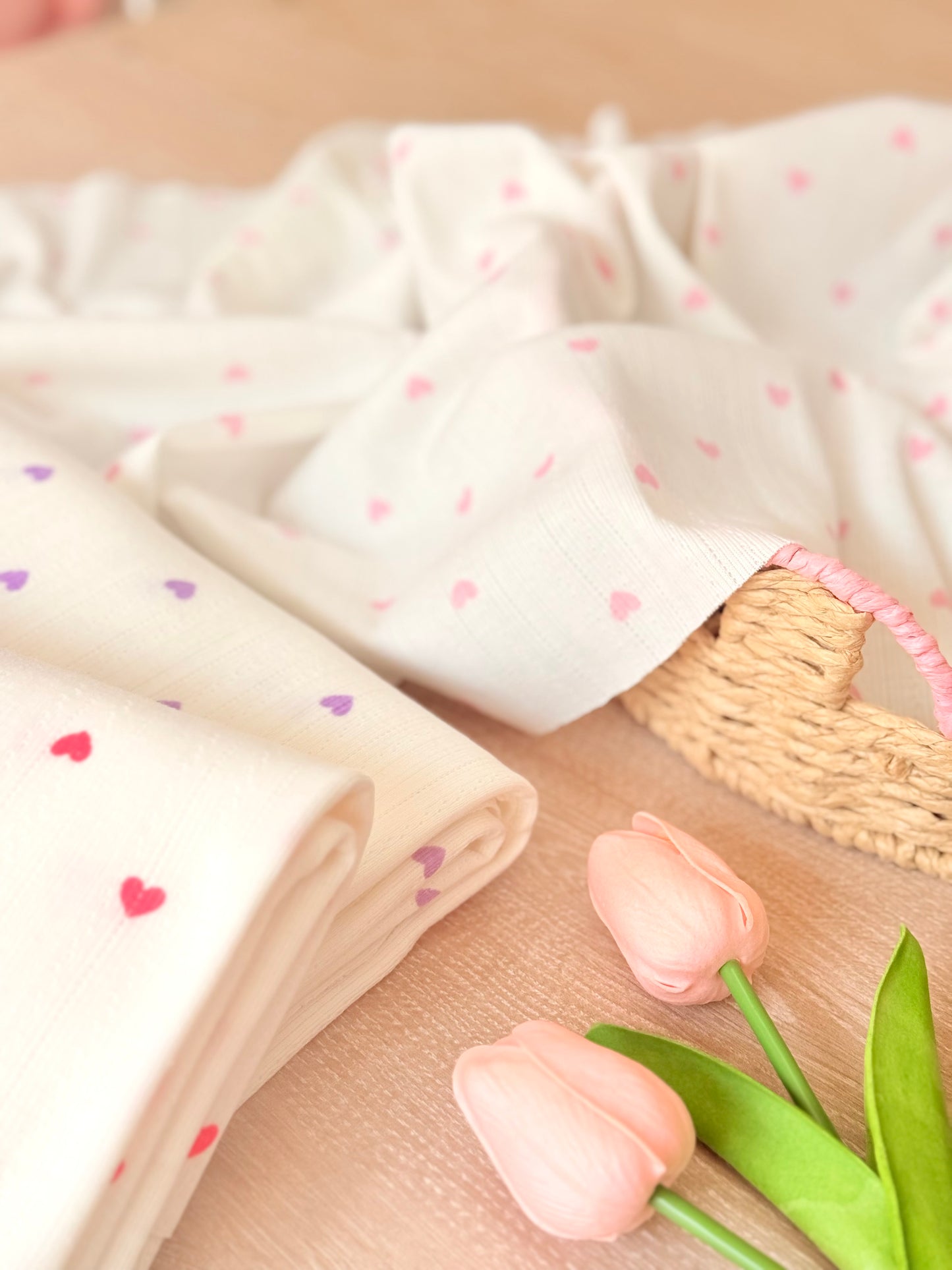 Printed Cotton Jersey Little Hearts