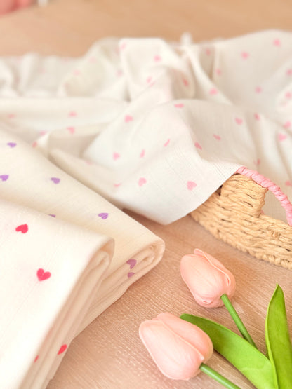 Printed Cotton Jersey Little Hearts