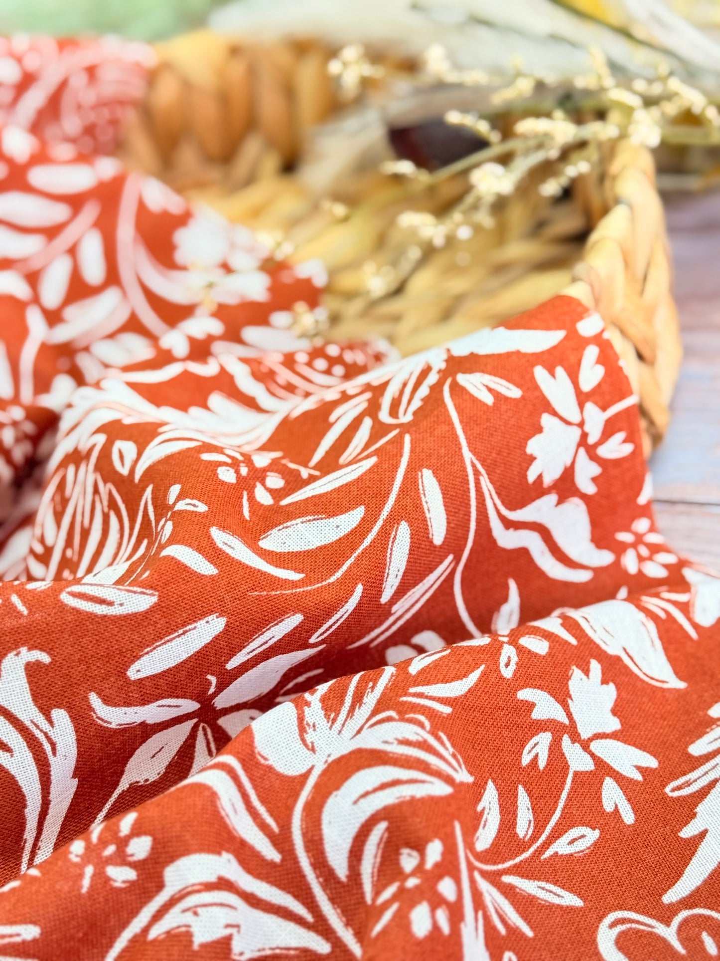 Printed Linen Rustic Garden