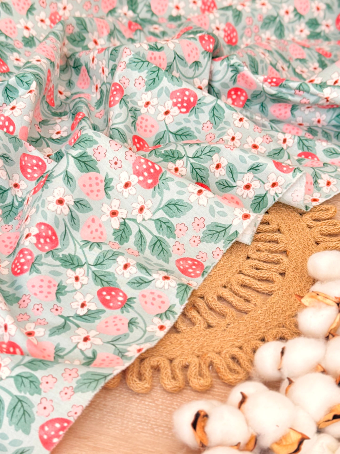 Cotton Twill Strawberry Fields