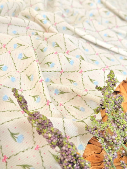 Printed Rib Cottage Flowers