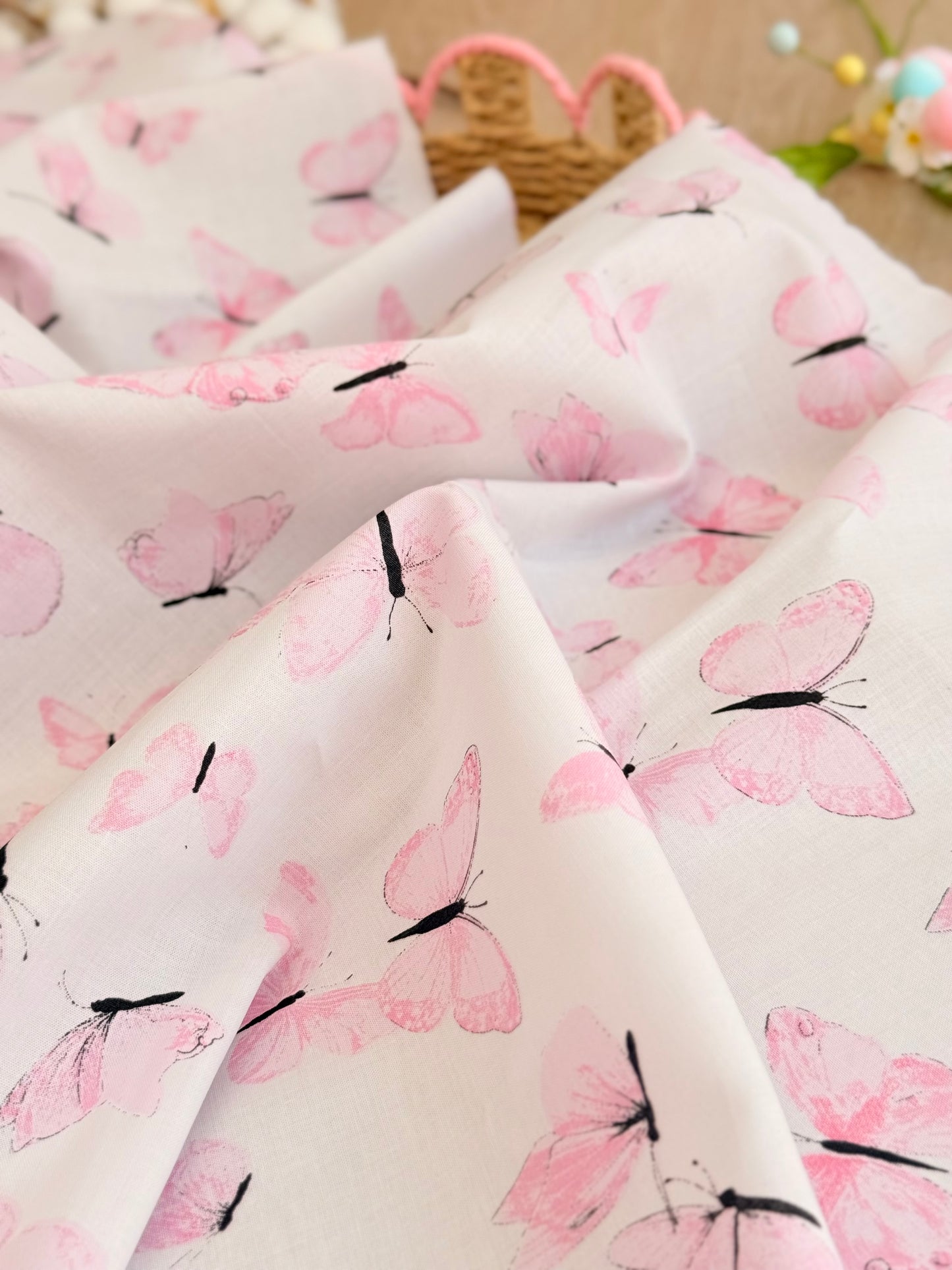 Printed Cotton Blush Butterflies