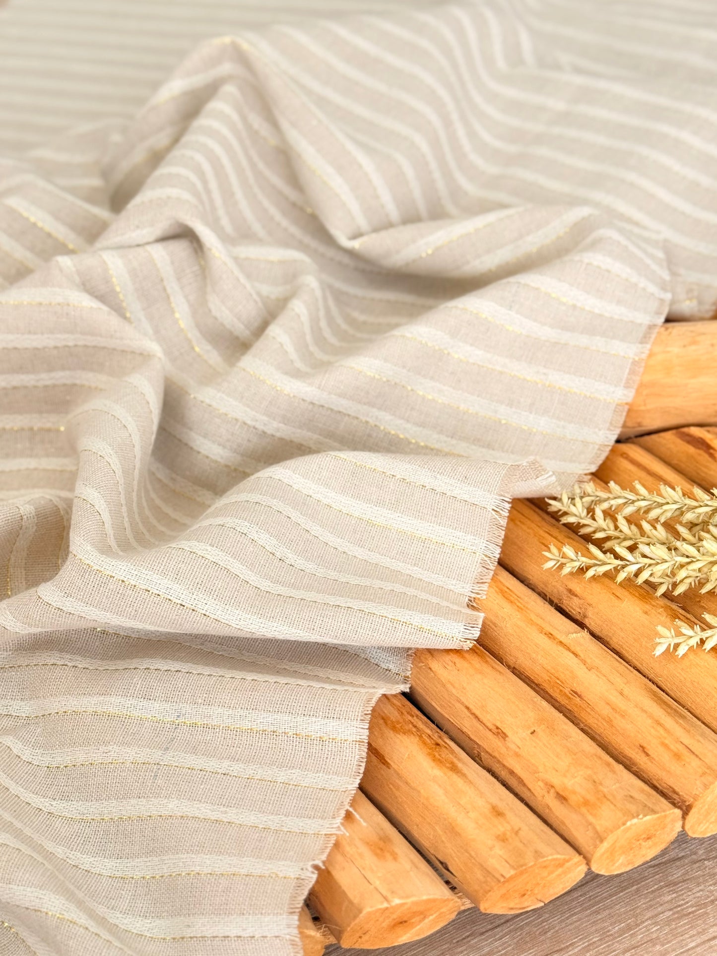 Artisanal Linen Lurex Stripes