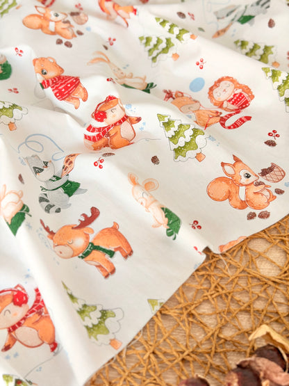 Cotton Twill Woodland Christmas