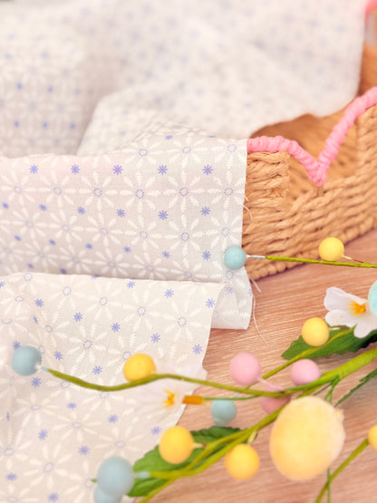 Puff Printed Cotton Blossom Grid