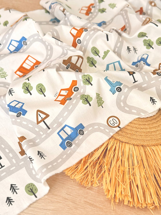 Cotton Twill Tiny Roads