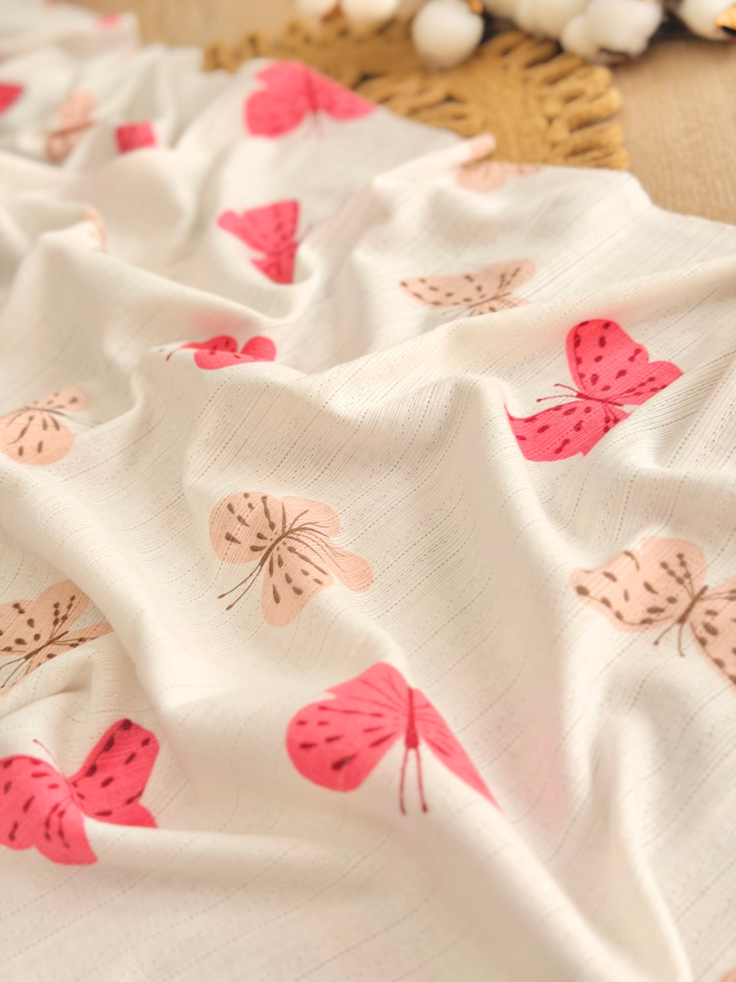 Printed Cotton Jersey Flutter Glow