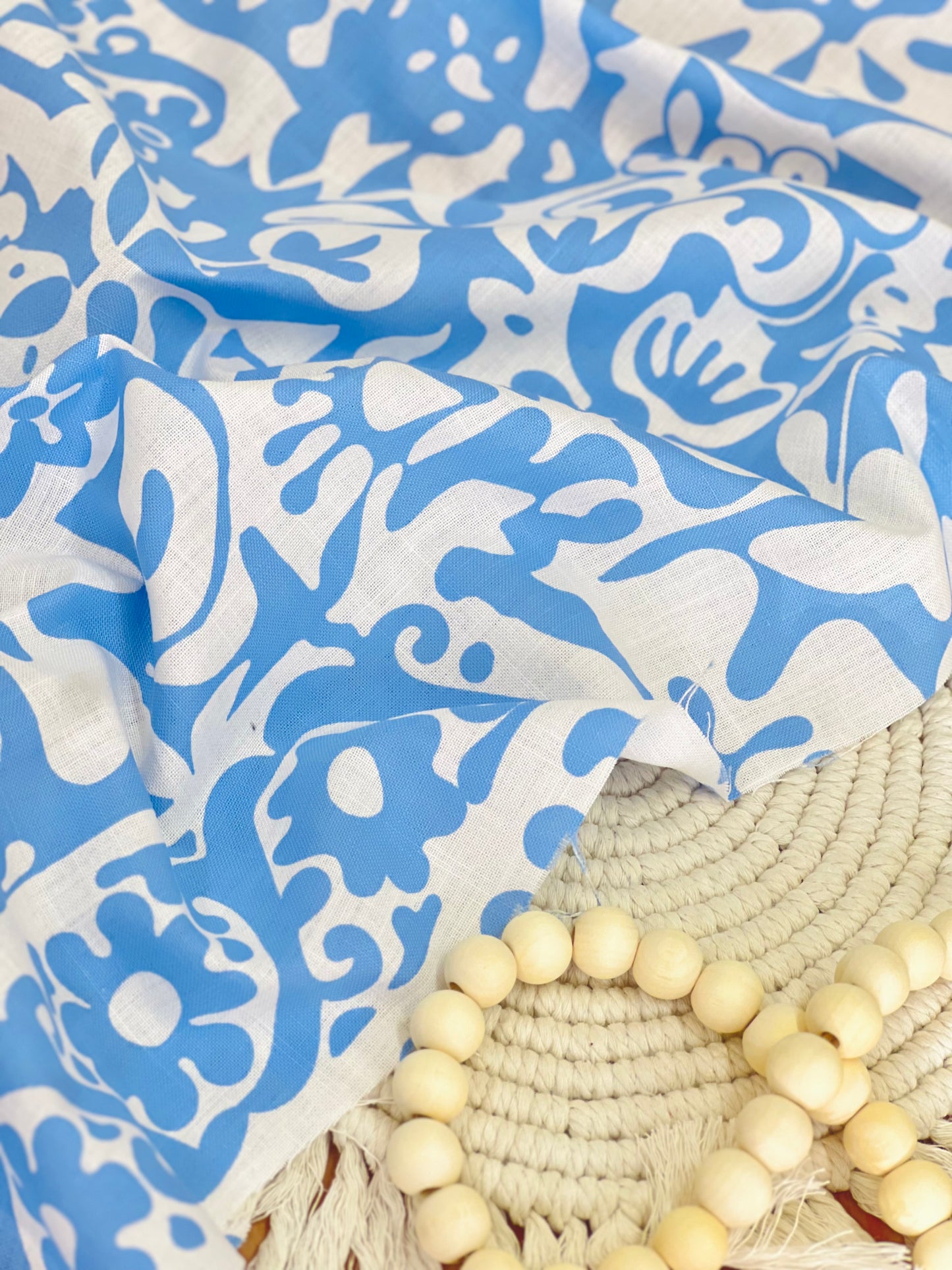 Printed Linen Santorini Breeze