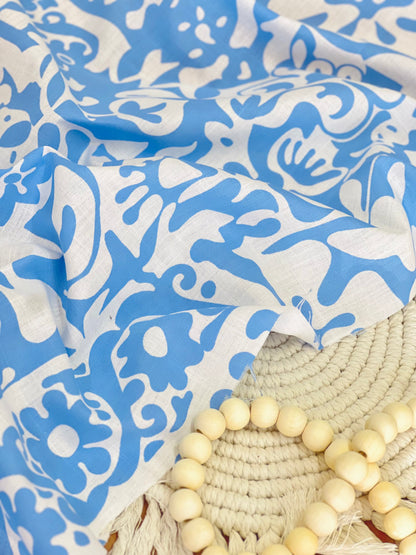 Printed Linen Santorini Breeze