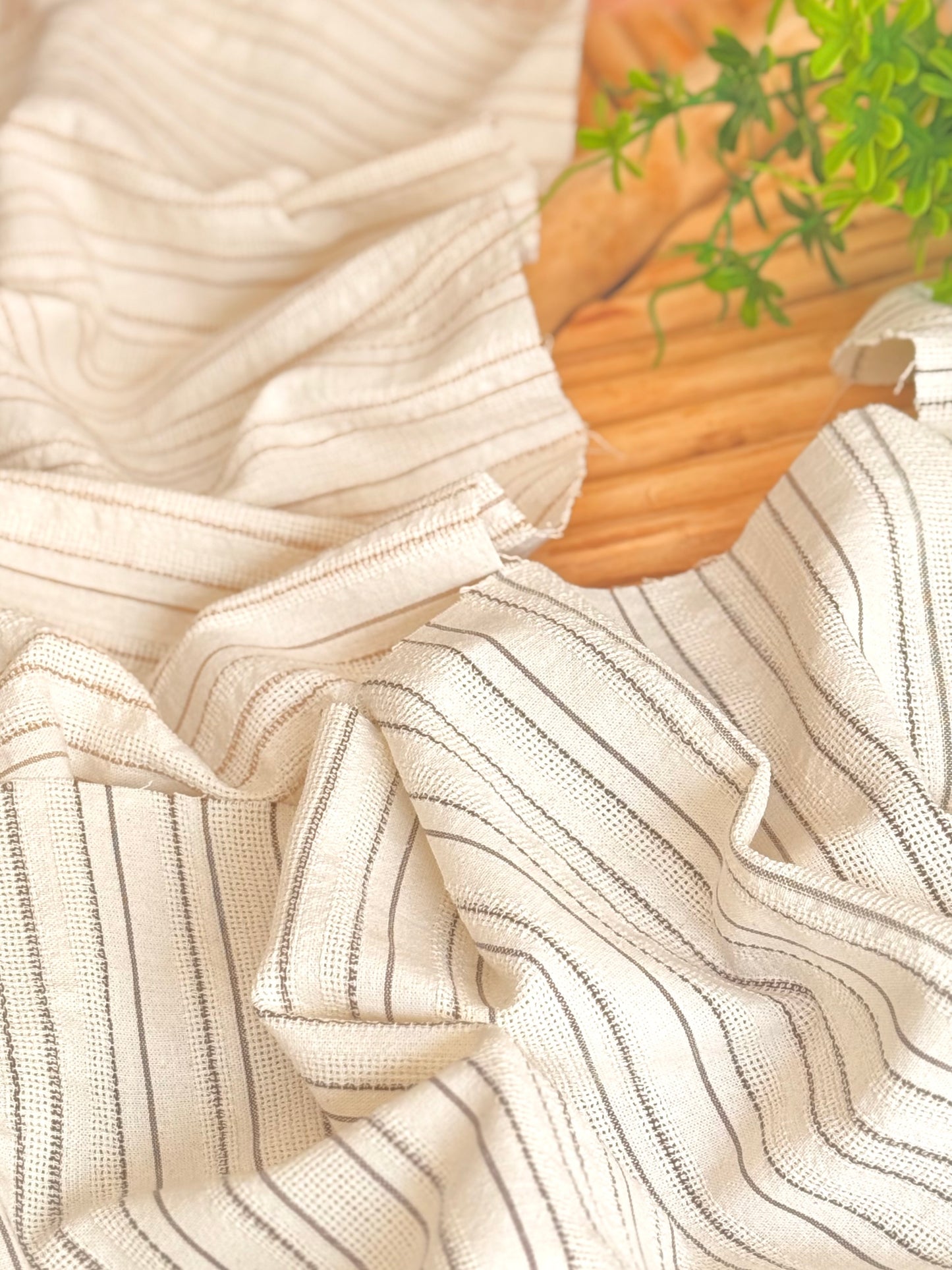 Artisanal Printed Linen Stripes 02