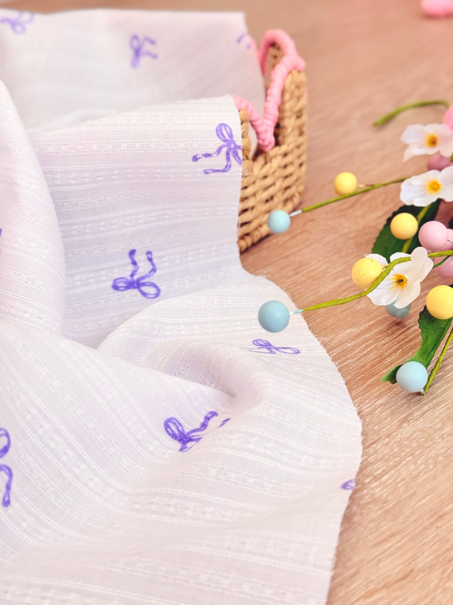 Embroidered Cotton Bow Whisper