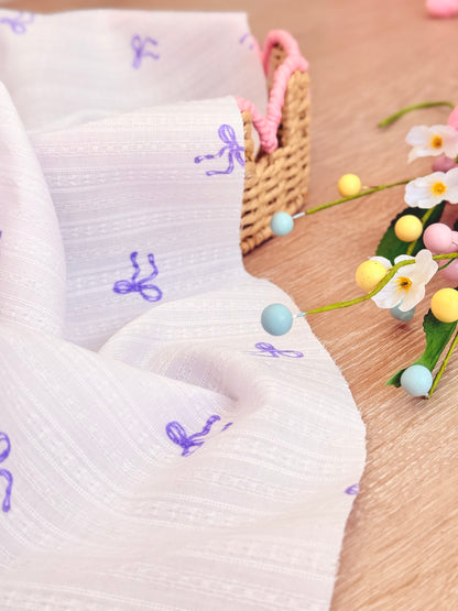 Embroidered Cotton Bow Whisper