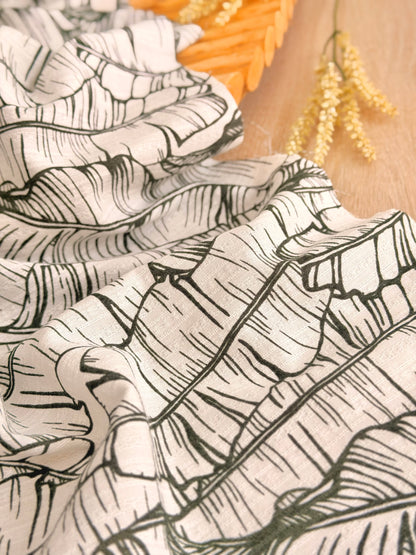 Embroidered Cotton Banana Grove
