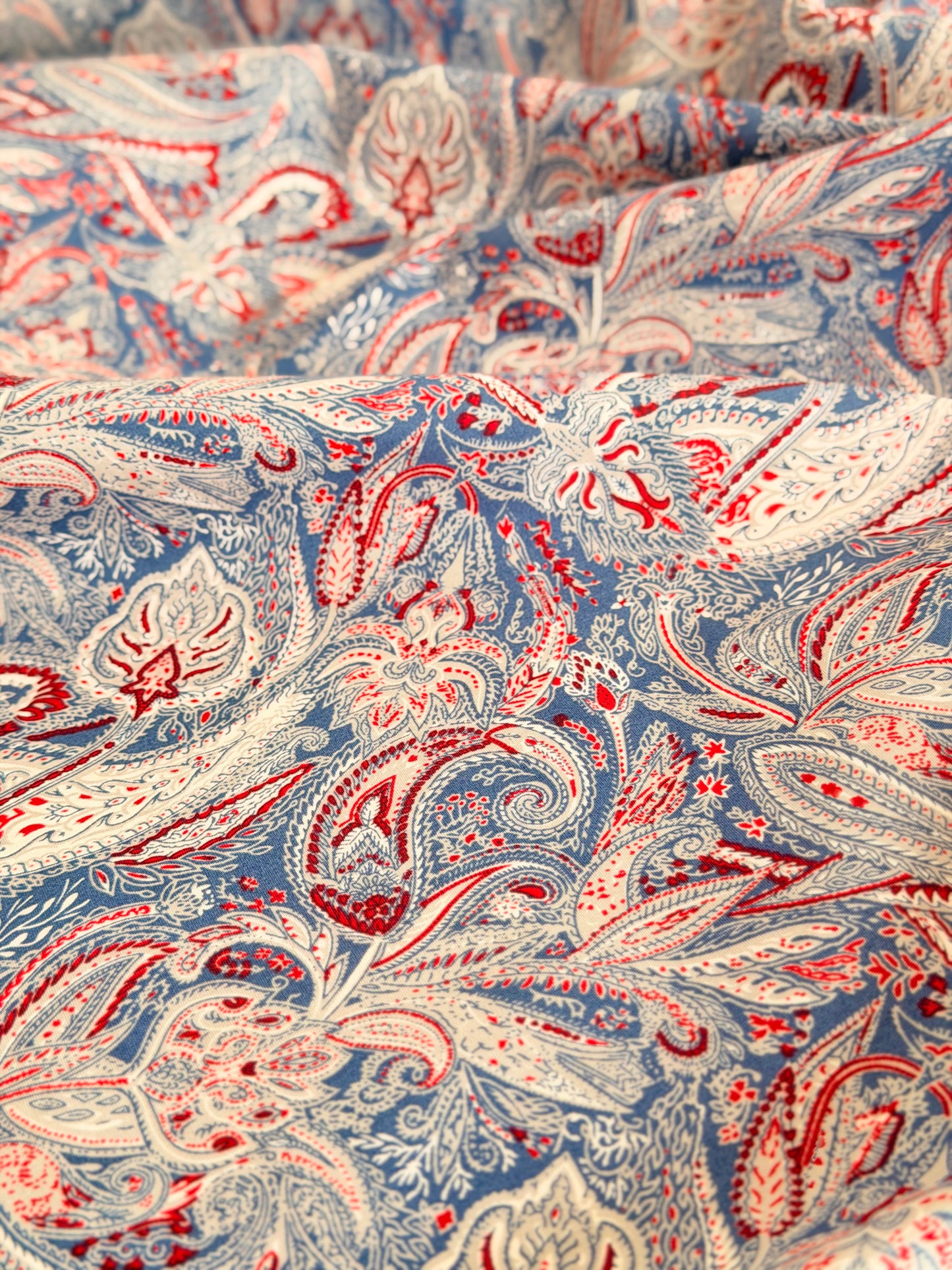 Printed Cotton Blue Paisley