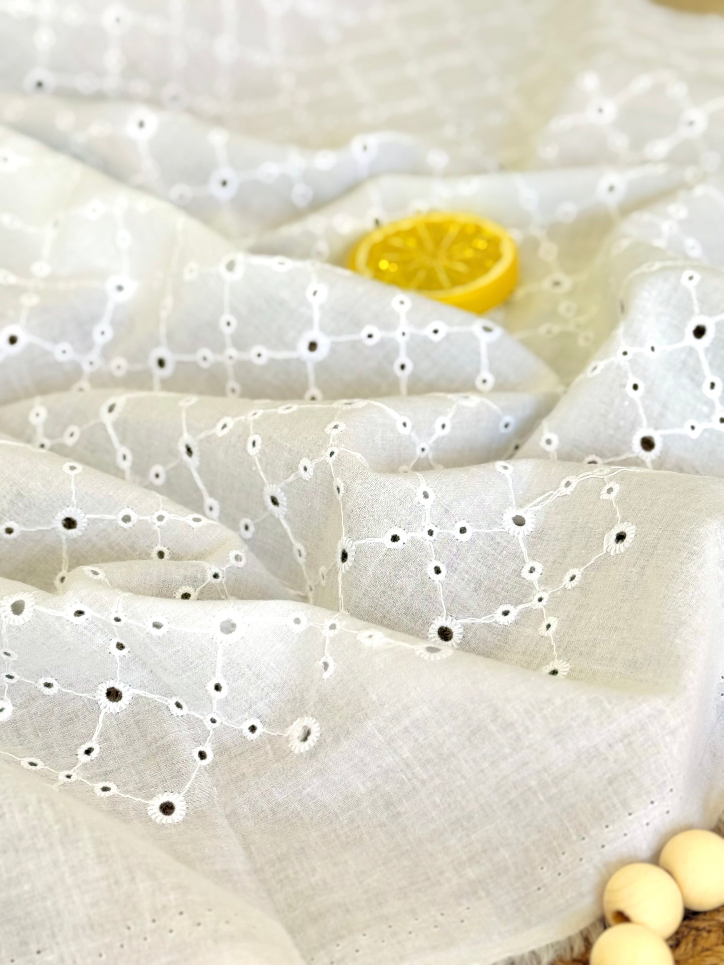 Embroidered Cotton White 24