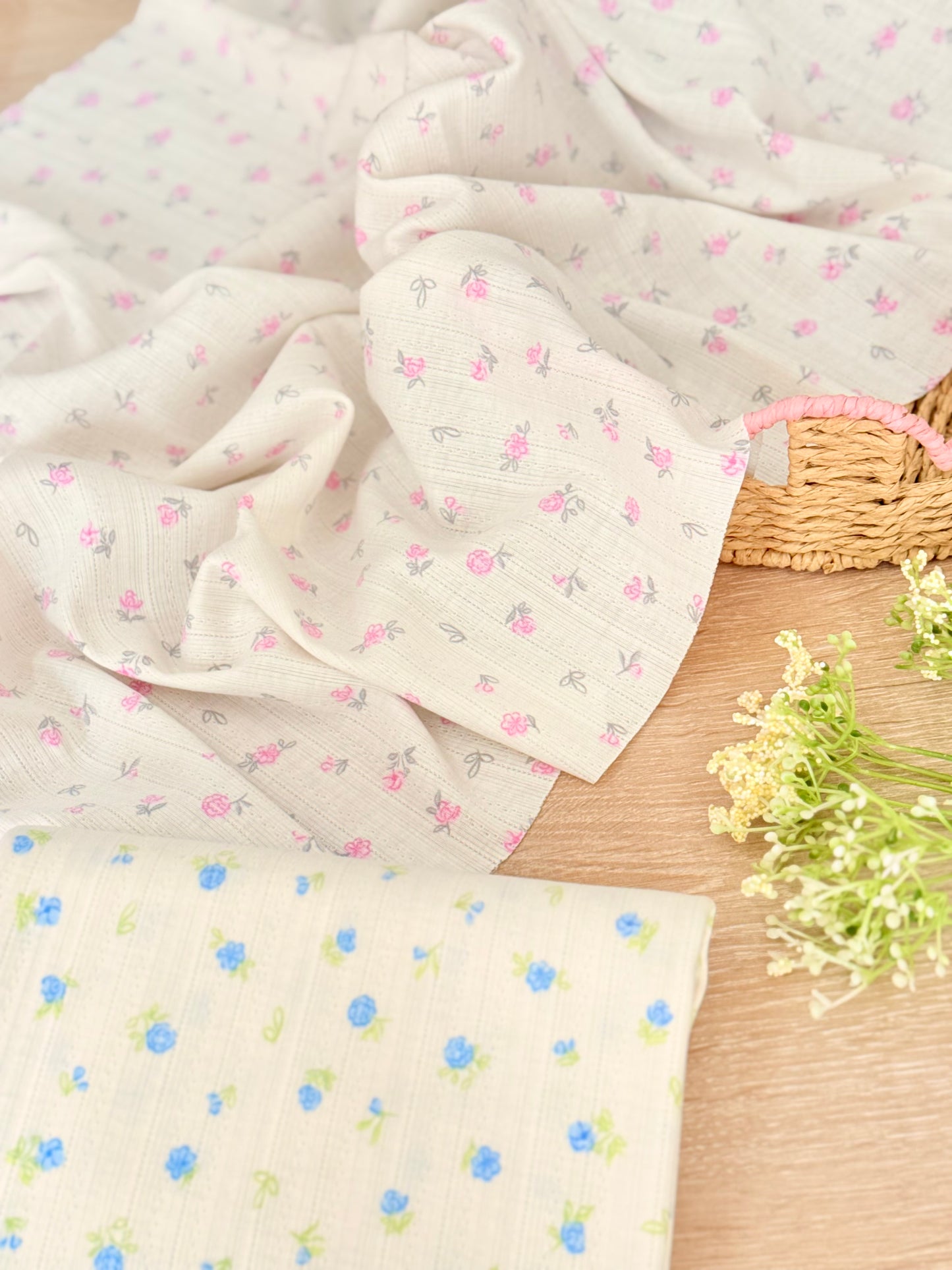 Printed Cotton Jersey Cottage Garden