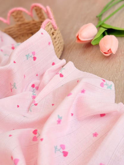 Printed Cotton Jersey Cherry Kisses