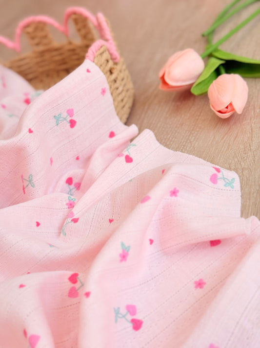 Printed Cotton Jersey Cherry Kisses