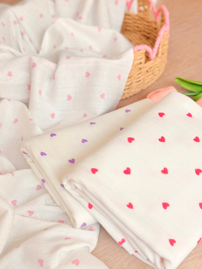 Printed Cotton Jersey Little Hearts