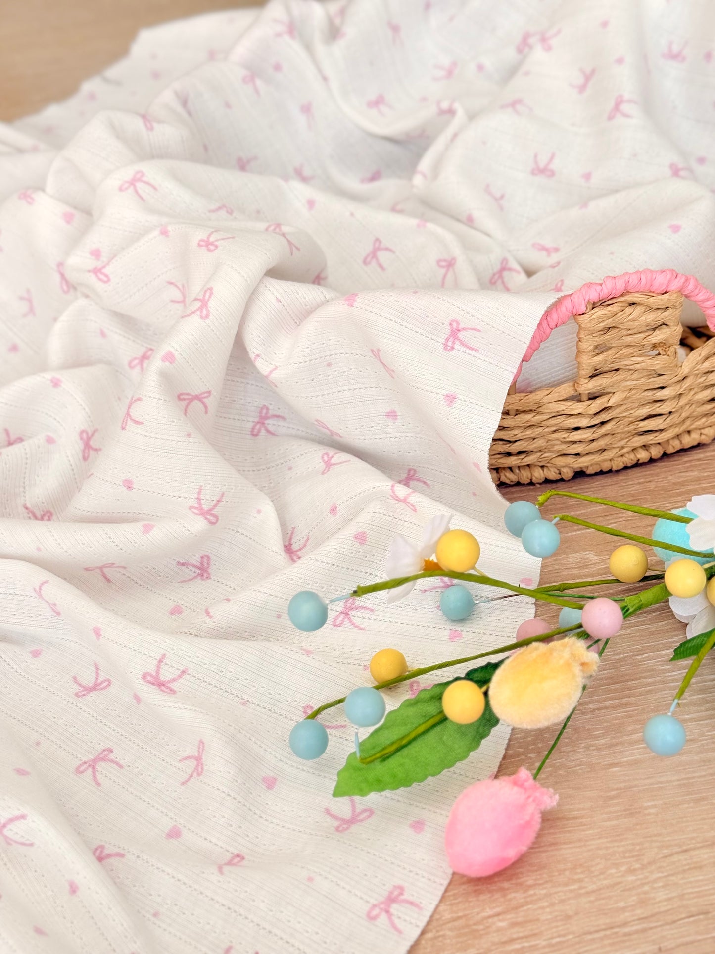 Printed Cotton Jersey Tiny Bows