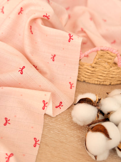 Printed Cotton Jersey Cherry Bows