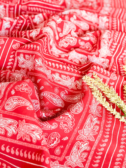 Printed Linen Heritage Paisley