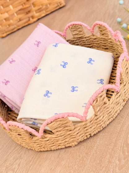 Printed Cotton Jersey Little Bows