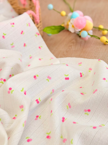 Printed Cotton Jersey Sweet Cherries