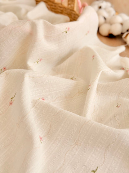 Embroidered Cotton Blush Garden