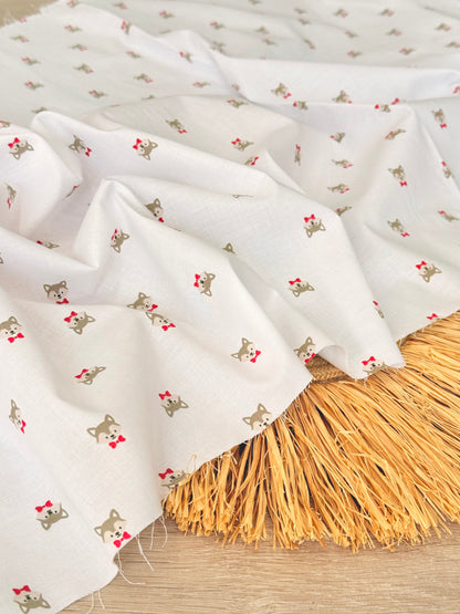 Printed Cotton Bow Puppy