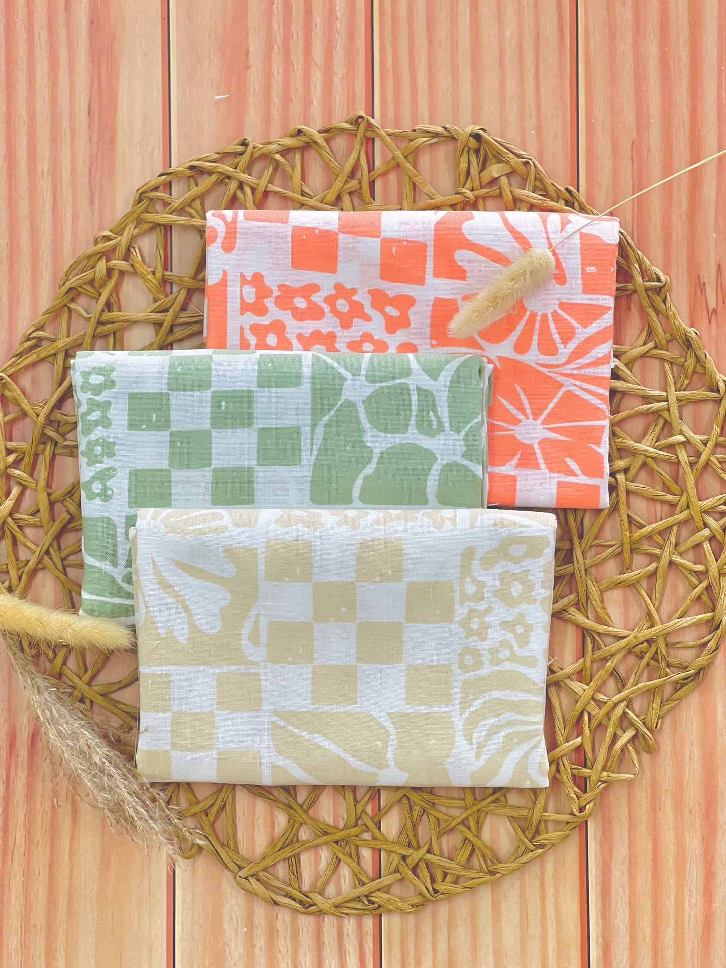 Printed Linen Pastel Mosaic
