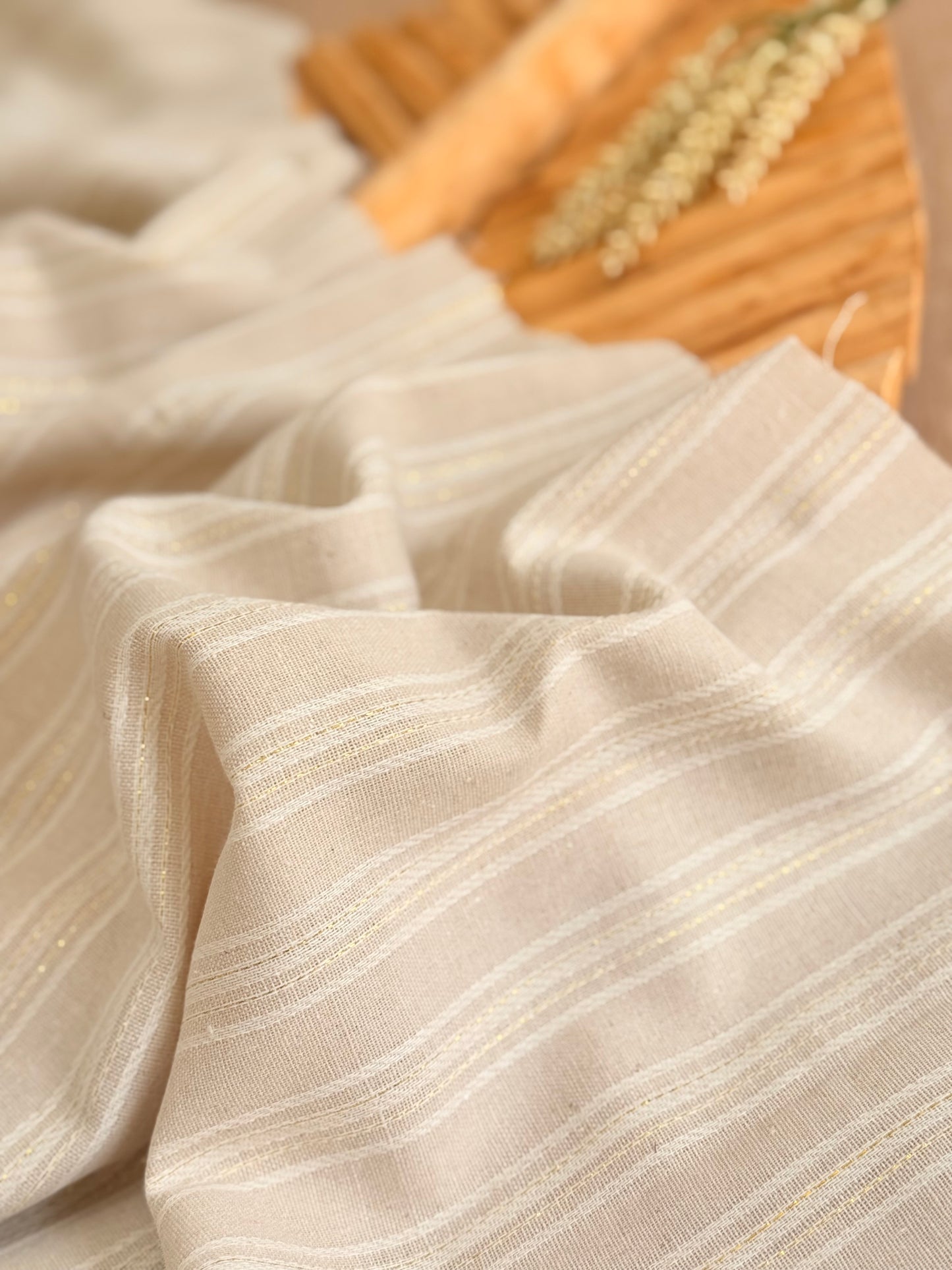 Artisanal Linen Lurex Stripes