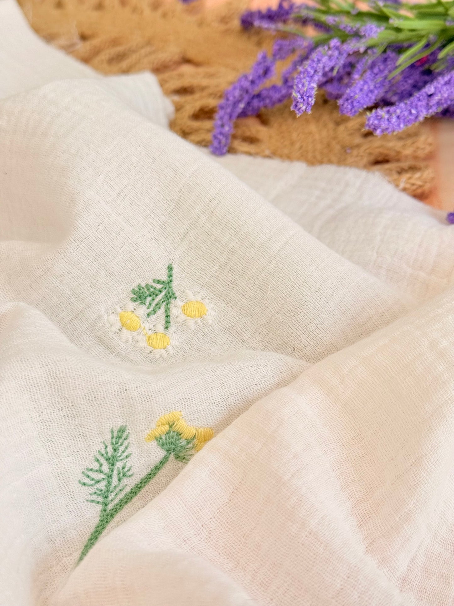 Muselina Bordada Lavender Meadow