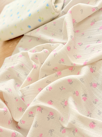 Printed Cotton Jersey Cottage Garden