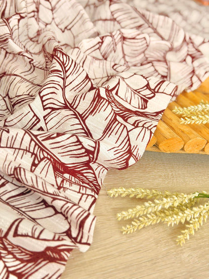 Embroidered Cotton Banana Grove