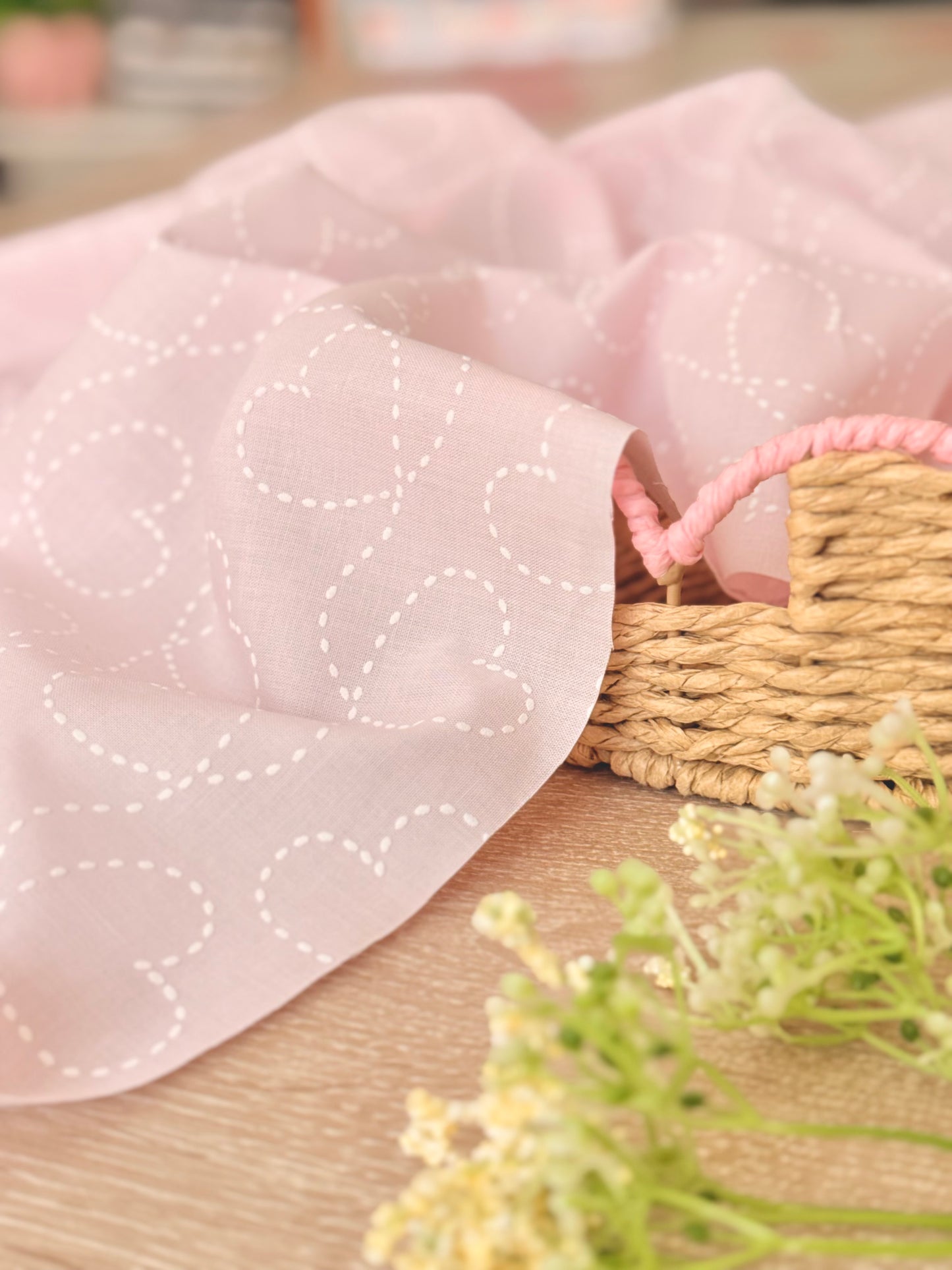 Puff Printed Cotton Stitched Hearts