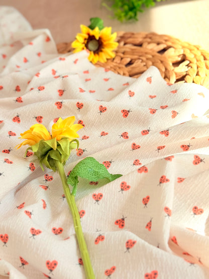 Knitted Seersucker Ladybug Garden
