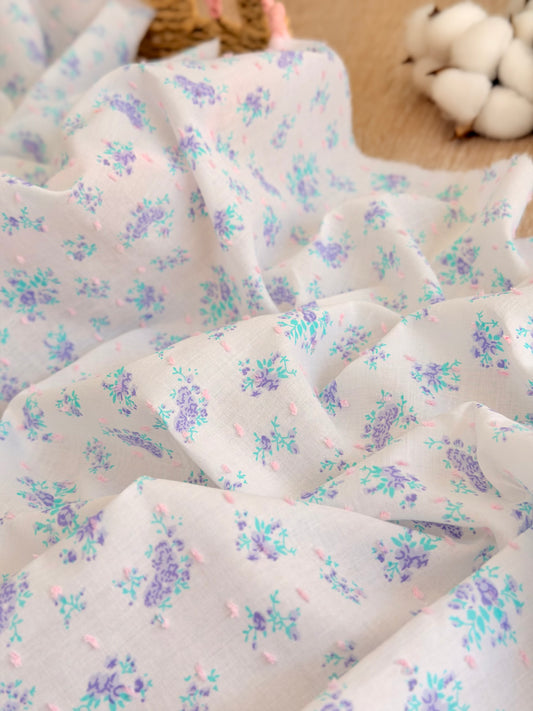Printed Plumeti Cotton Lilac Meadow