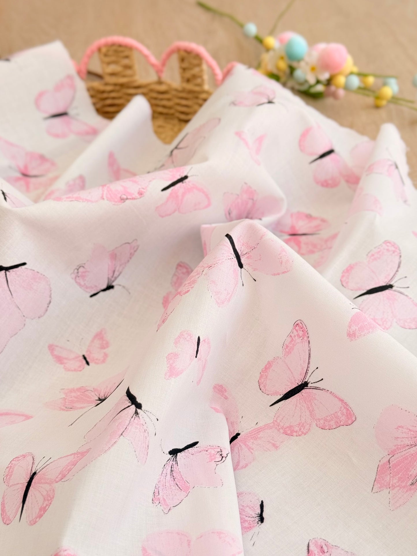 Printed Cotton Blush Butterflies