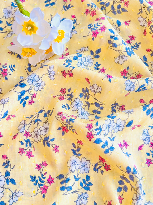 Printed Plumeti Cotton Yellowish