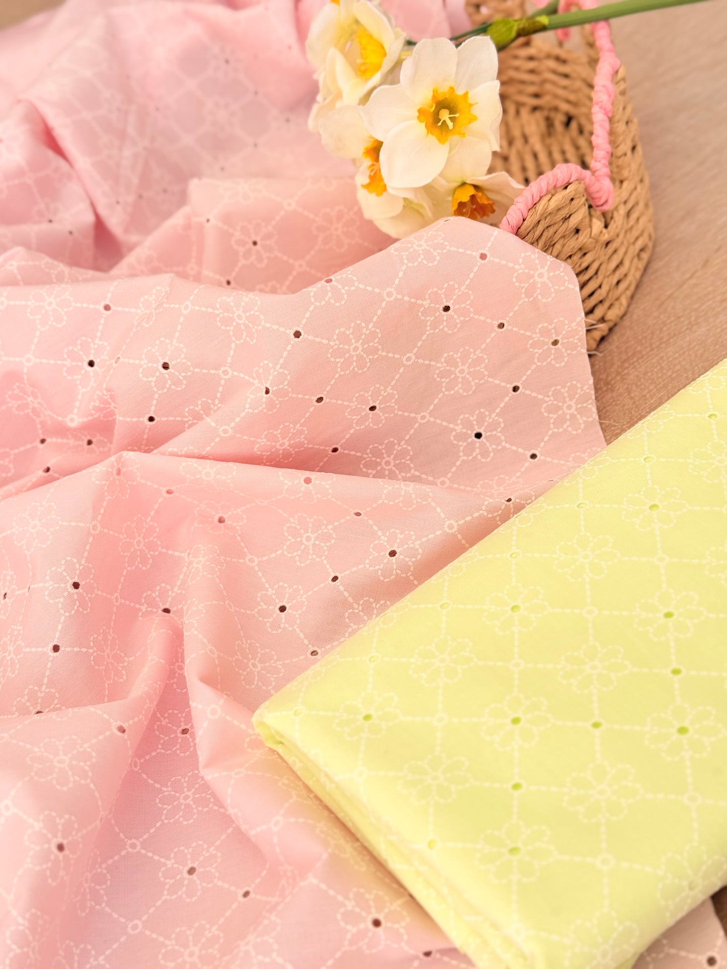 Puff Printed Cotton Petal Lattice