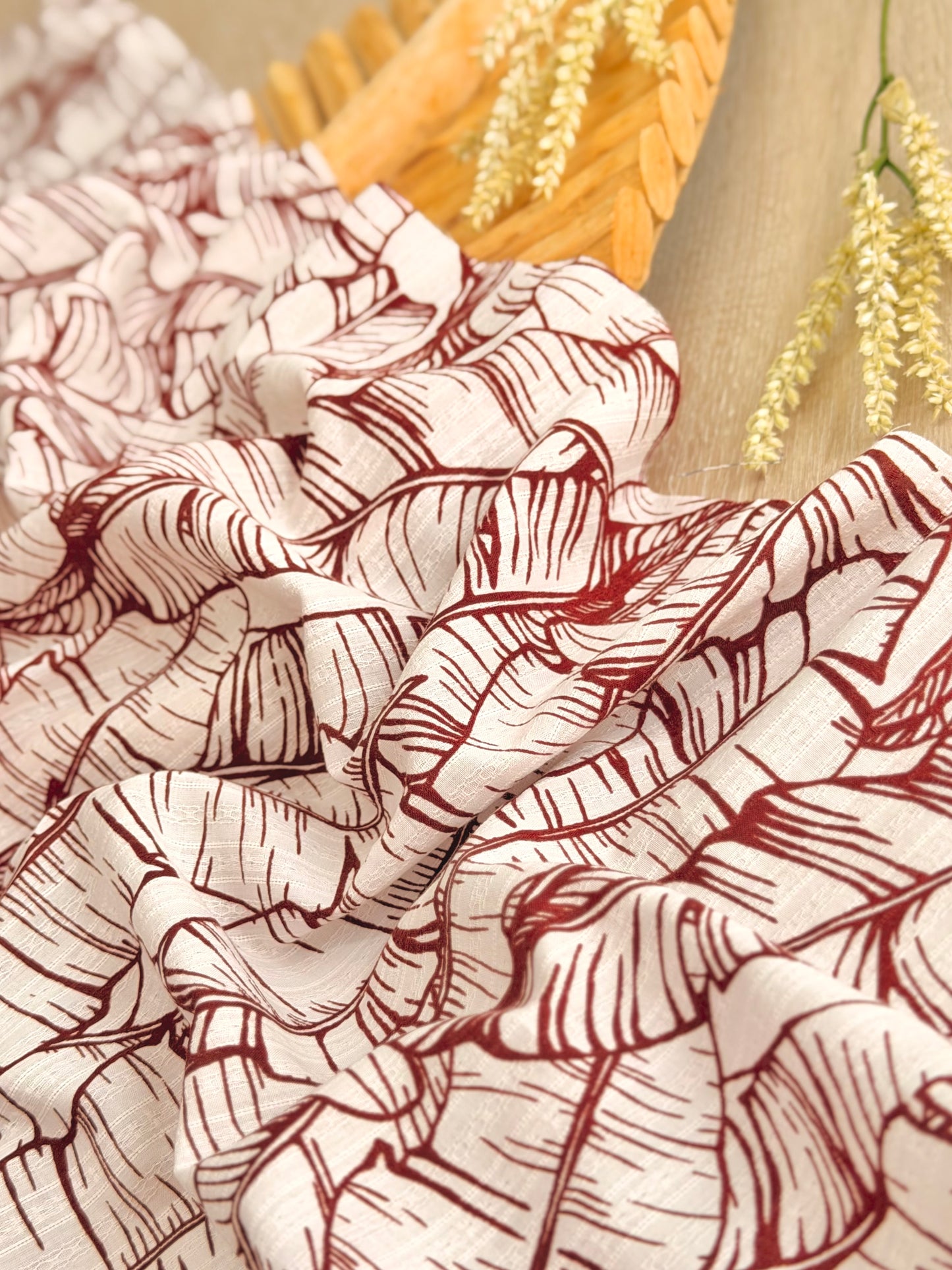 Embroidered Cotton Banana Grove