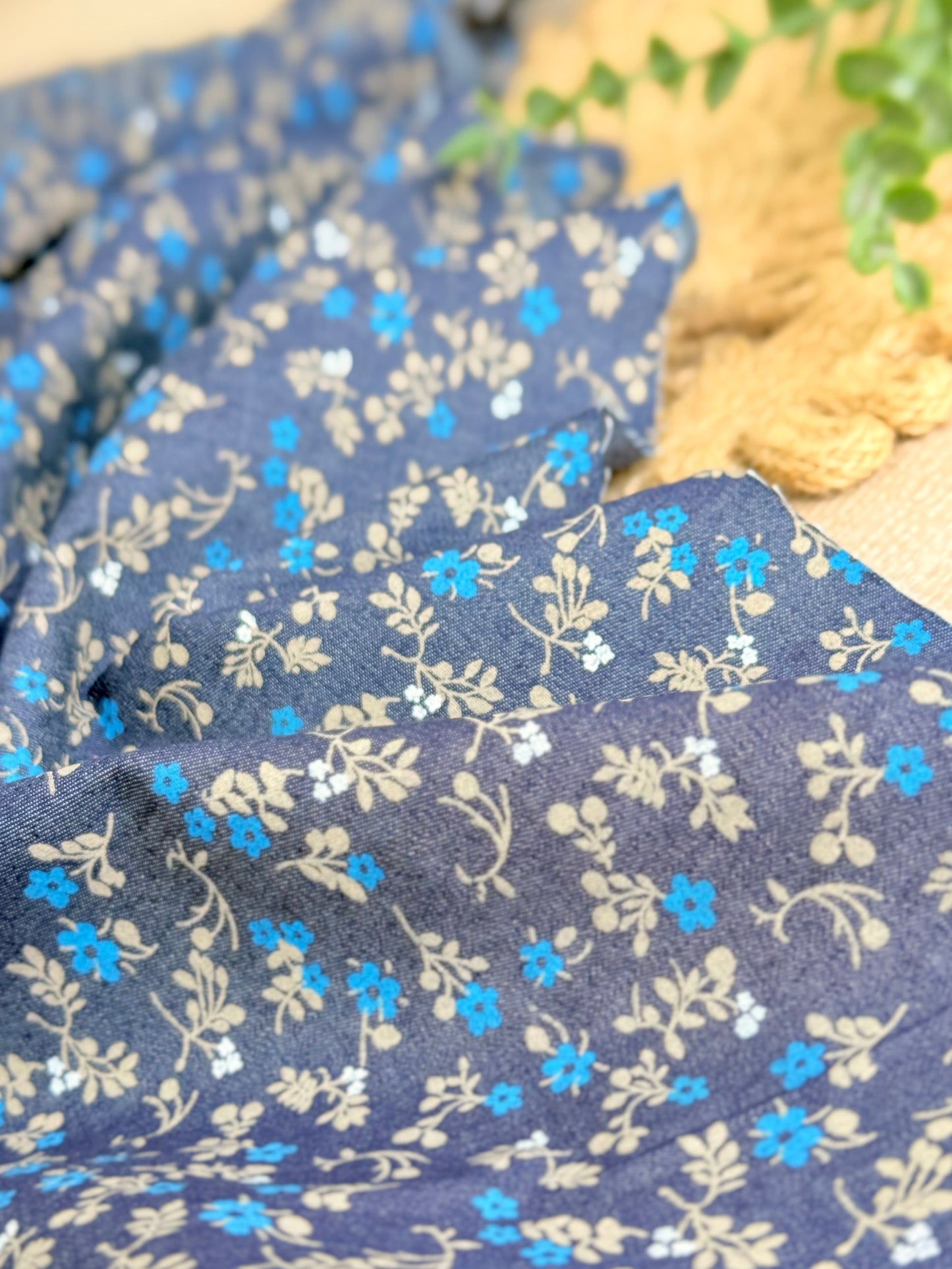 Printed Denim Bluebell Garden