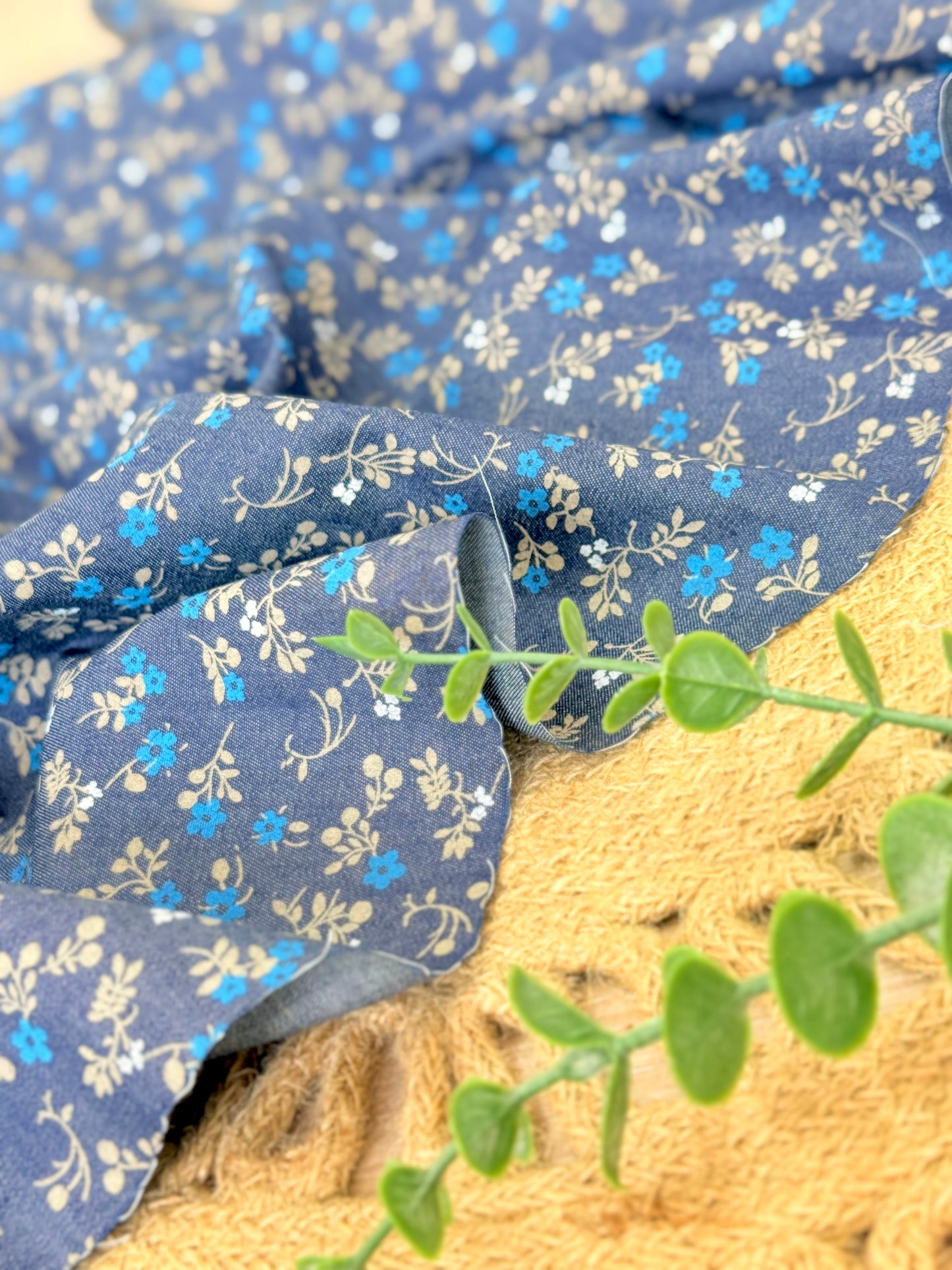 Printed Denim Bluebell Garden